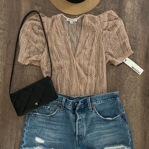 Haute Monde Smocked Ruched Blouse